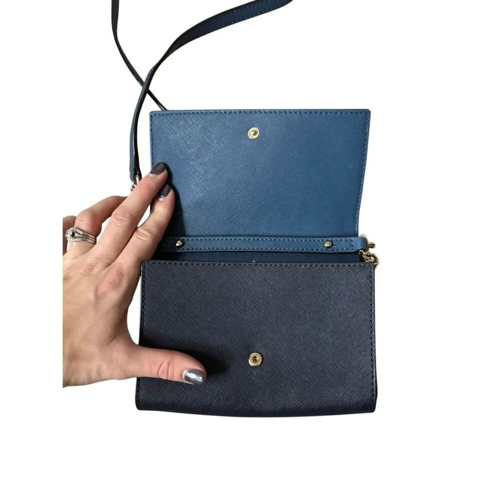 Kate‎ Spade Leather Crossbody Bag Purse Blue Black